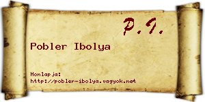 Pobler Ibolya névjegykártya